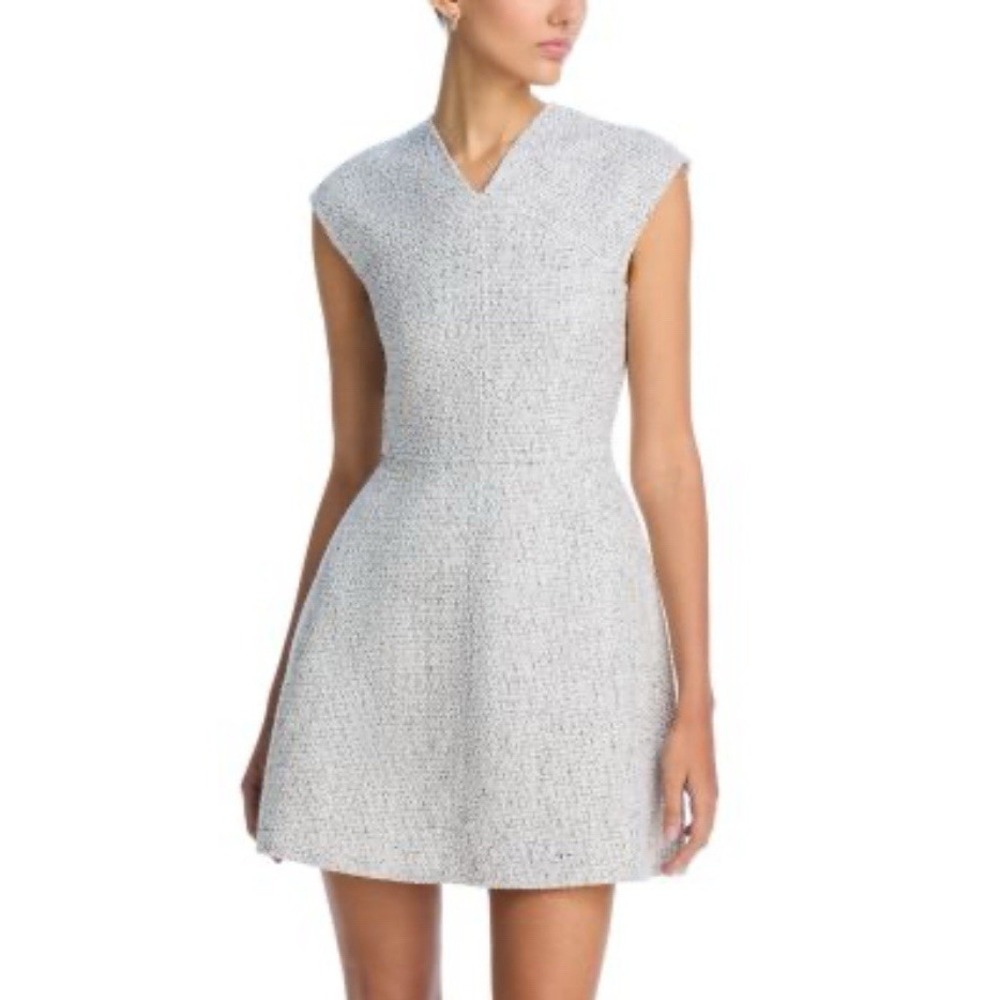 Proenza Schouler White Label Womens Manon Dress 6 Tweed Gray A LIne Quiet Luxury